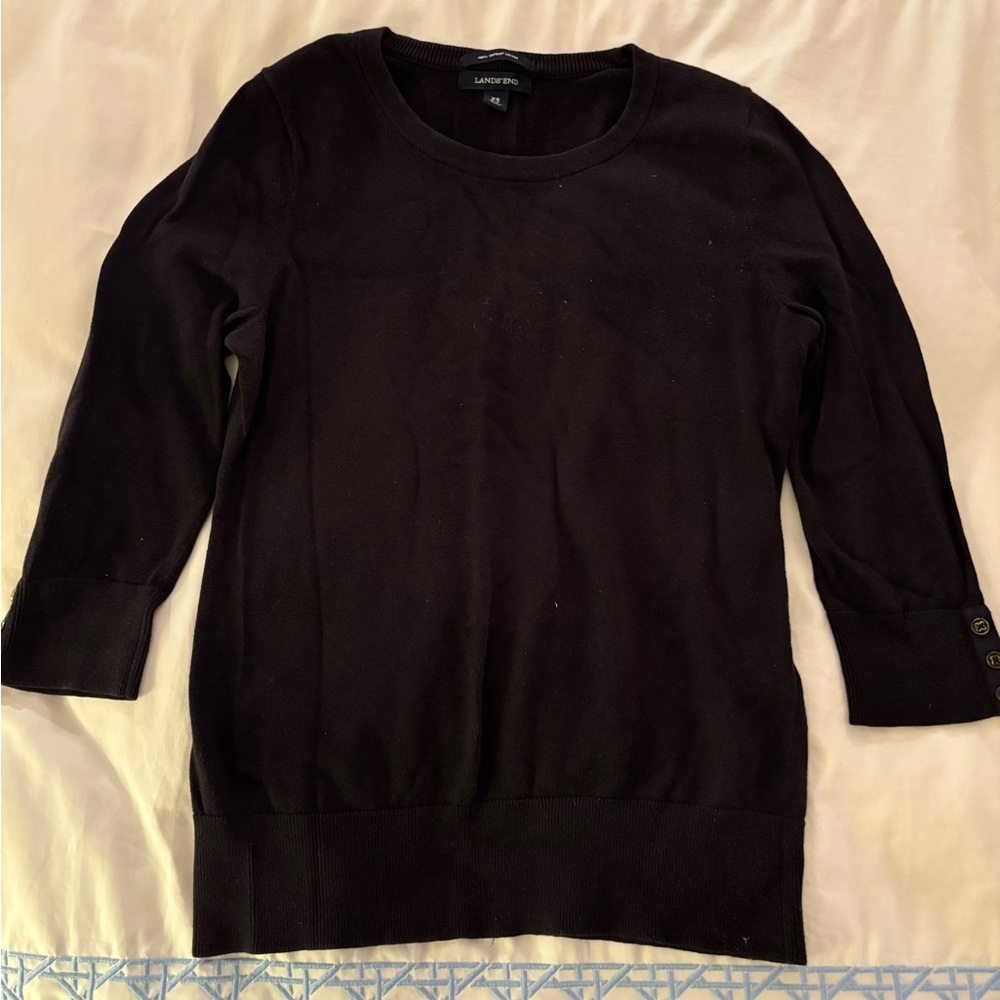 Black Sweater with Button Detail